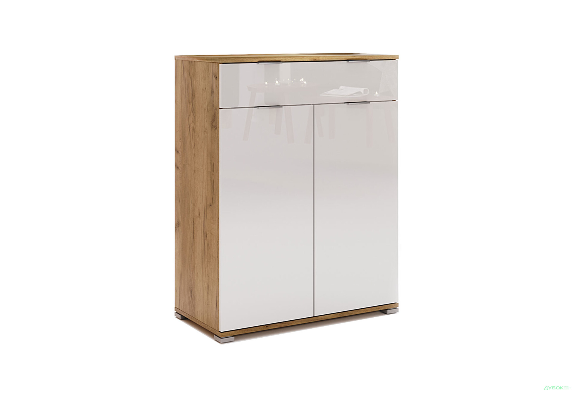 Комод MiroMark Асті 2-дверний з 1 шухлядою 80 см Дуб крафт/Білий - Зображення 3 Зображення 3 - Комод MiroMark Асті 2-дверний з 1 шухлядою 80 см Дуб крафт/Білий