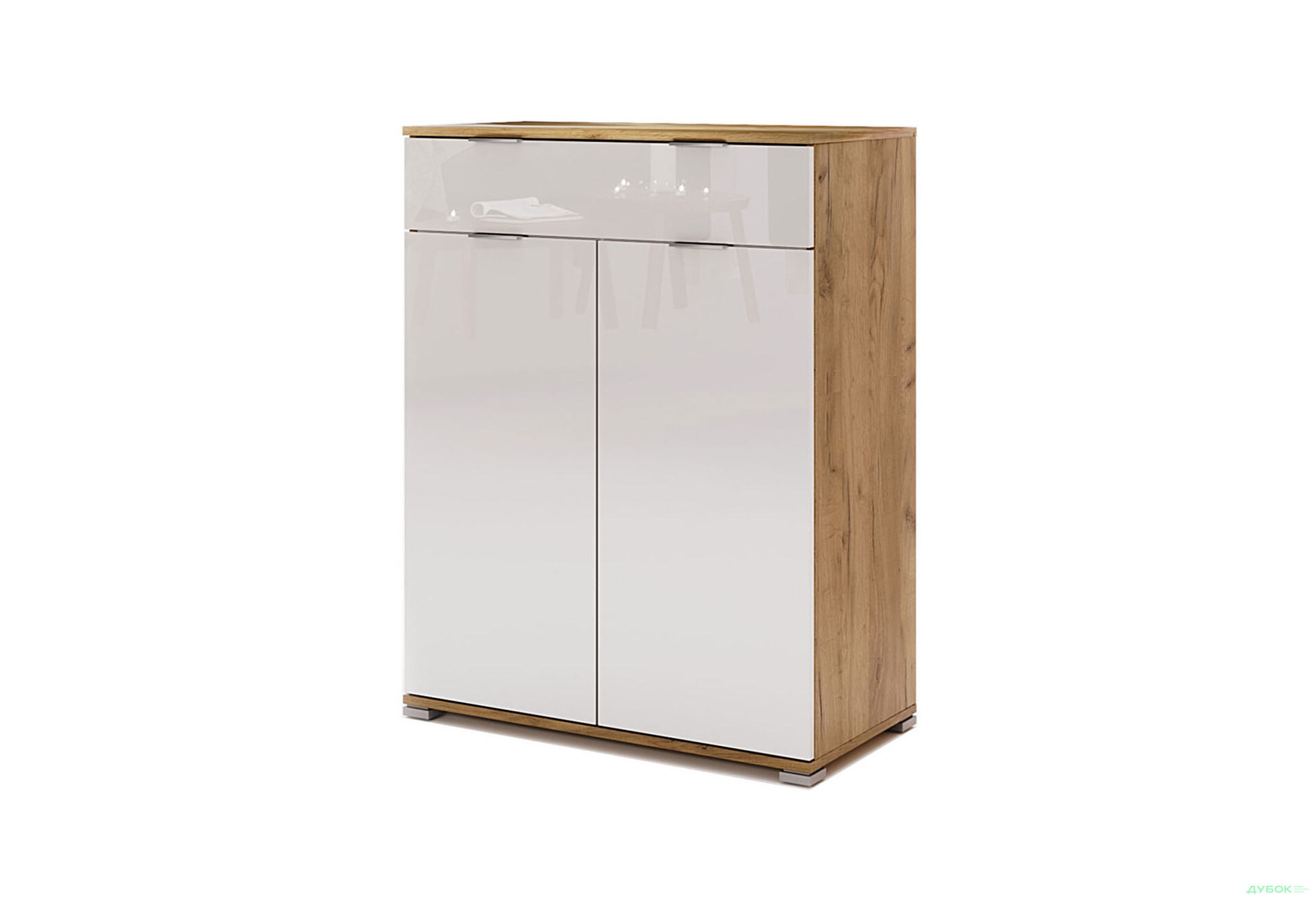 Комод MiroMark Асті 2-дверний з 1 шухлядою 80 см Дуб крафт/Білий - Зображення 1 Зображення 1 - Комод MiroMark Асті 2-дверний з 1 шухлядою 80 см Дуб крафт/Білий