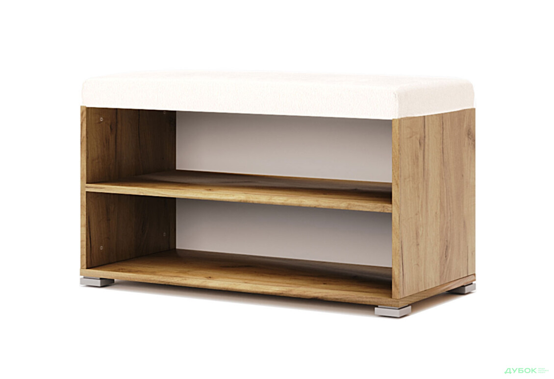 Тумба для обуви Асти MiroMark с двумя полками и сиденьем 80 см, дуб крафт - Изображение 1 Изображение 1 - Тумба для обуви Асти MiroMark с двумя полками и сиденьем 80 см, дуб крафт