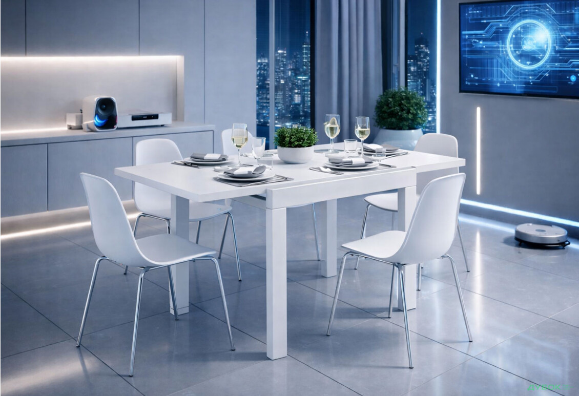 Изображение 2 - Стол-трансформер Art In Head Корс 178x69 см, белый диамант KS / белый