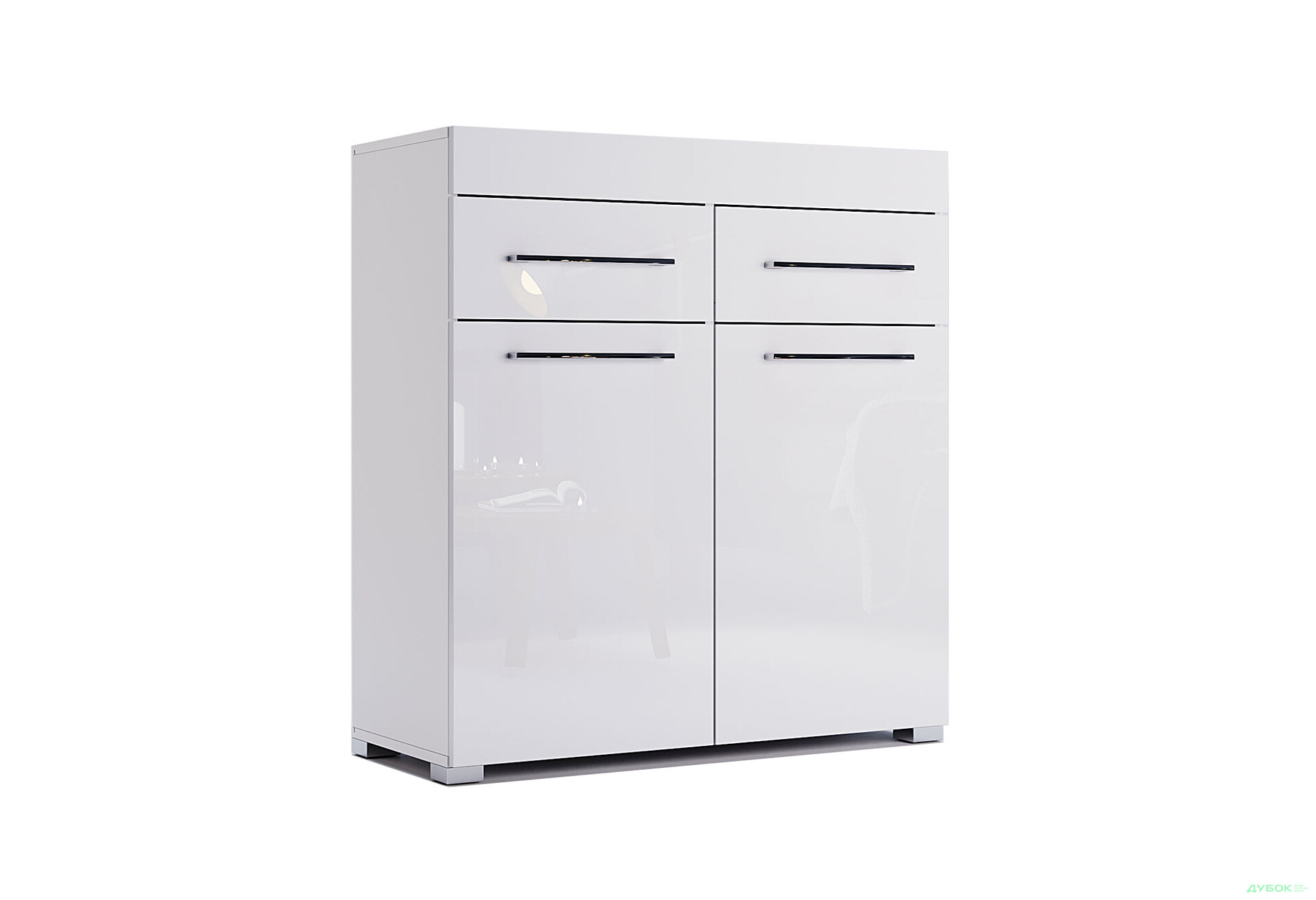 Изображение 3 - Комод MiroMark Аманда 2-дверный с 2 ящиками 90 см, глянец белый