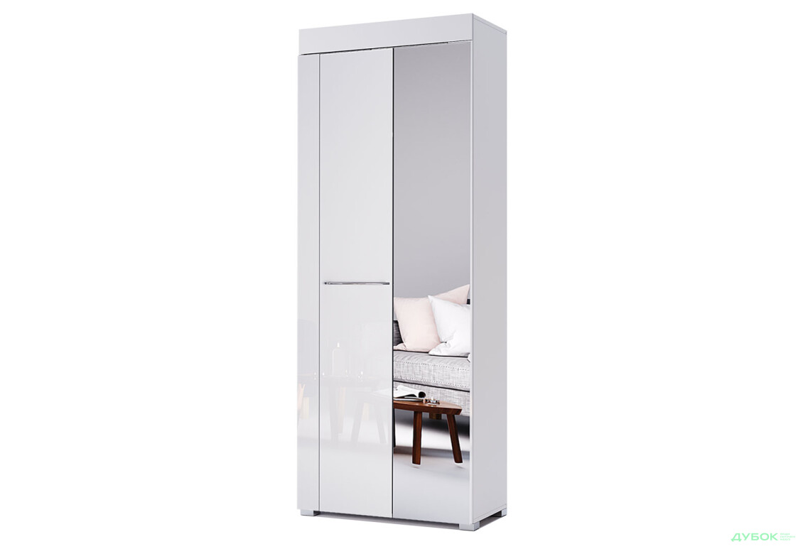Шкаф MiroMark Аманда 2-дверный с зеркалом 75 см, глянец белый