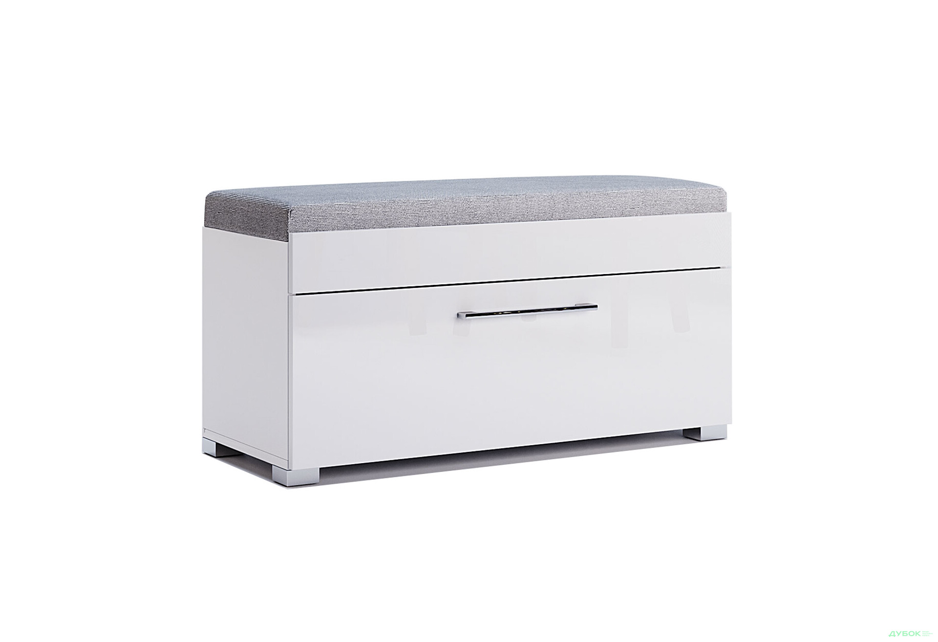 Тумба для взуття Аманда MiroMark з одною дверкою та сидінням 90 см, глянець білий - Зображення 2 Зображення 2 - Тумба для взуття Аманда MiroMark з одною дверкою та сидінням 90 см, глянець білий