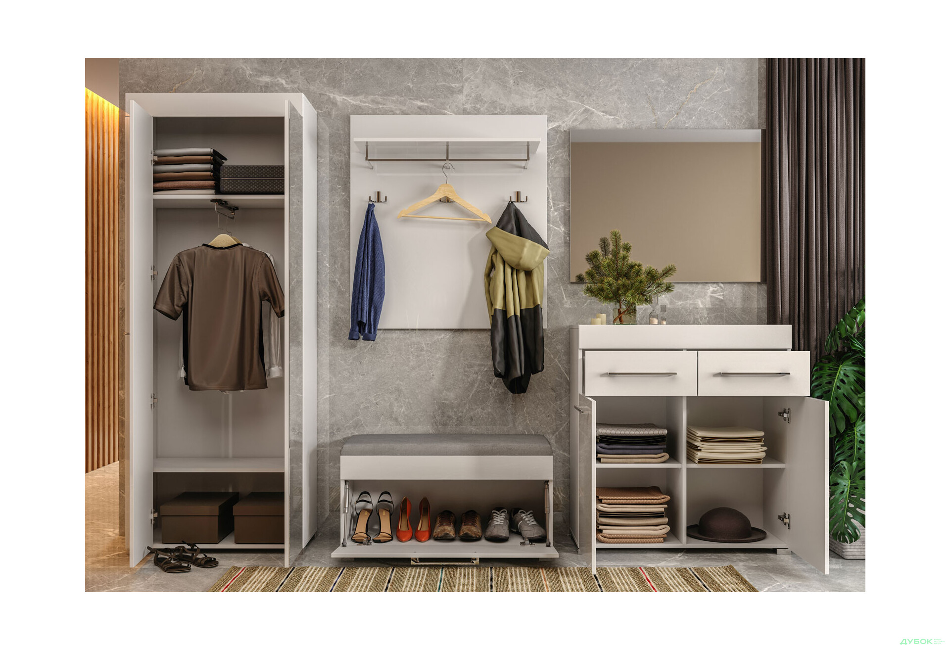 Передпокій Аманда Комплект 2.55 MiroMark - Зображення 2 Зображення 2 - Передпокій Аманда Комплект 2.55 MiroMark