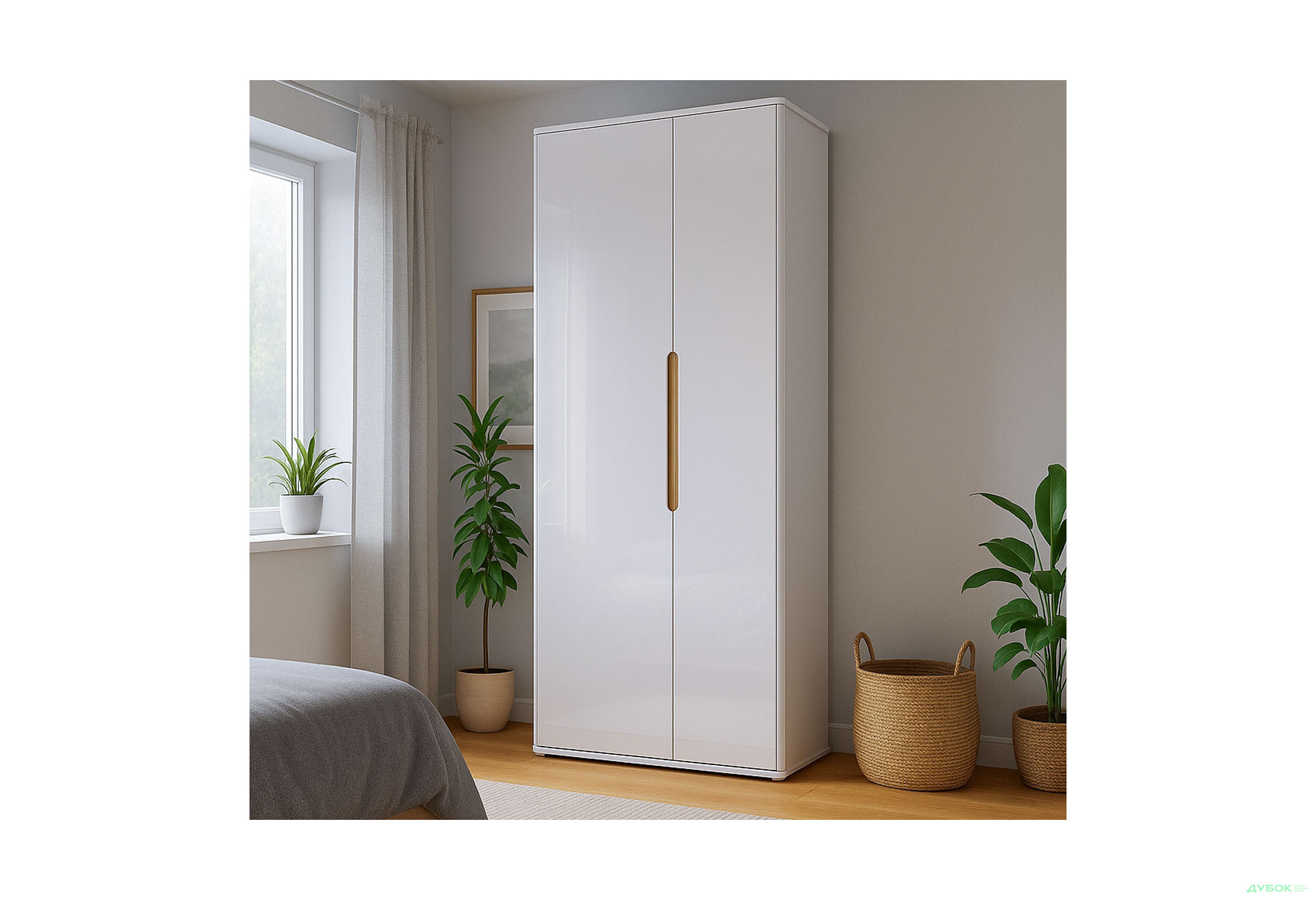 Зображення 2 - Шафа MiroMark Стелла 2-дверна без дзеркал 90 см, глянець білий