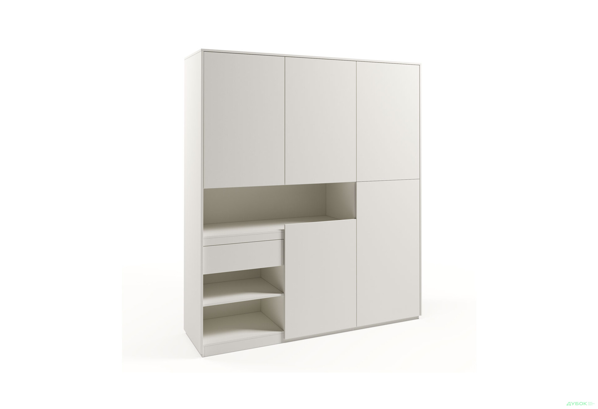 Шафа Moreli RS-2 з полицями, дверцятами та шухлядою 184 см, біла - Зображення 3 Зображення 3 - Шафа Moreli RS-2 з полицями, дверцятами та шухлядою 184 см, біла