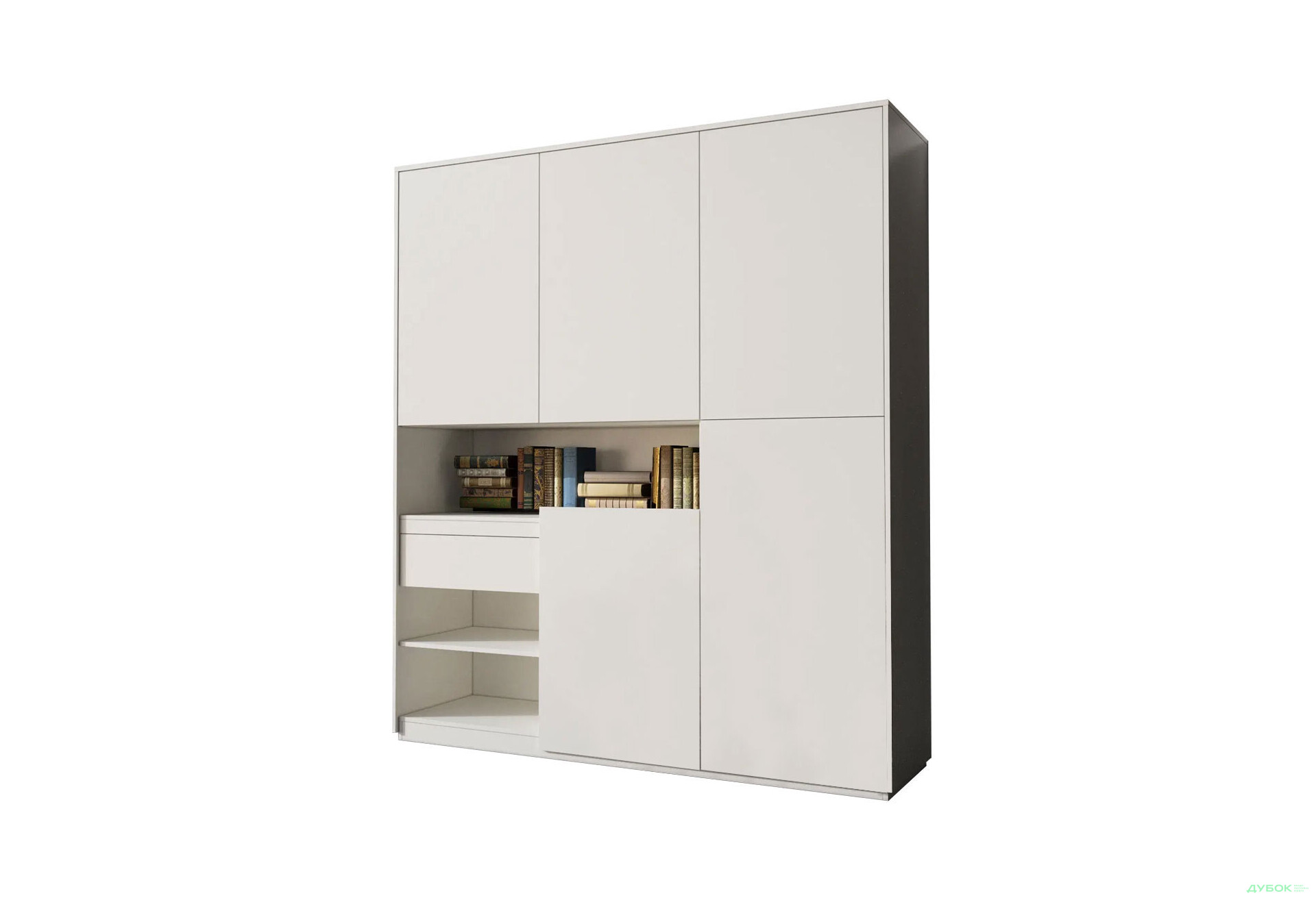 Шафа Moreli RS-2 з полицями, дверцятами та шухлядою 184 см, біла - Зображення 1 Зображення 1 - Шафа Moreli RS-2 з полицями, дверцятами та шухлядою 184 см, біла