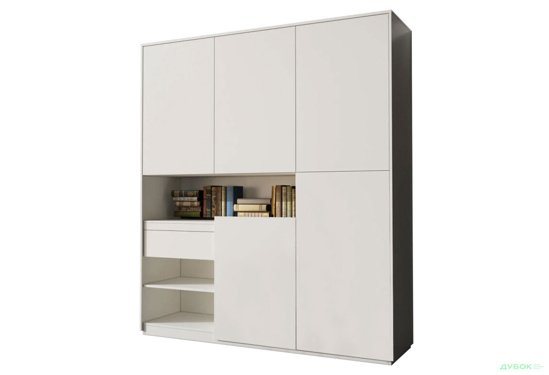 Шафа Moreli RS-2 з полицями, дверцятами та шухлядою 184 см, біла - Зображення 1 Зображення 1 - Шафа Moreli RS-2 з полицями, дверцятами та шухлядою 184 см, біла