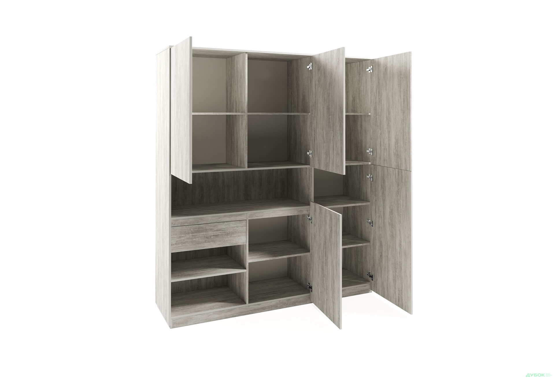 Шафа Moreli RS-2 з полицями, дверцятами та шухлядою 184 см, бетон - Зображення 4 Зображення 4 - Шафа Moreli RS-2 з полицями, дверцятами та шухлядою 184 см, бетон