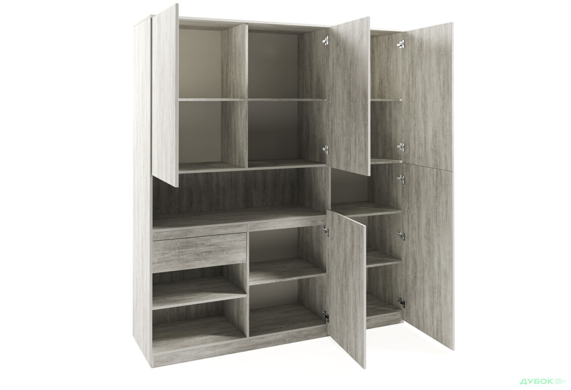 Шафа Moreli RS-2 з полицями, дверцятами та шухлядою 184 см, бетон - Зображення 4 Зображення 4 - Шафа Moreli RS-2 з полицями, дверцятами та шухлядою 184 см, бетон