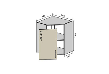 В14 Тумба кутова 1Д Моно Luxe VIP-master