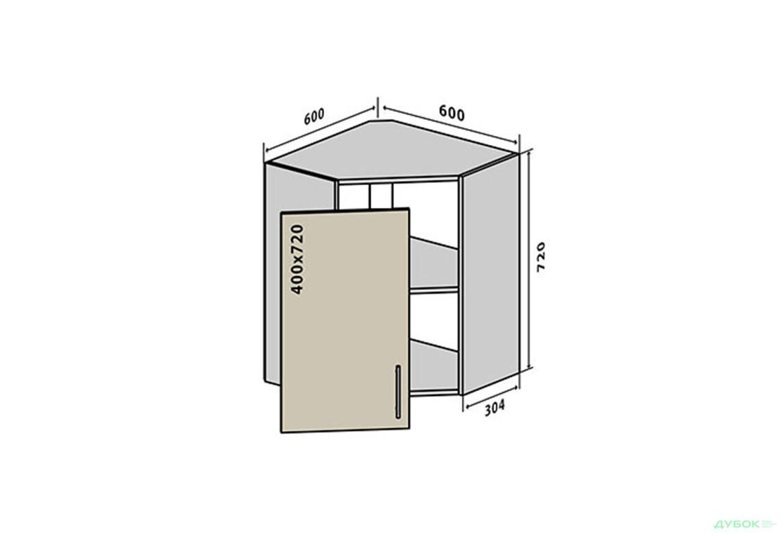 В14 Тумба кутова 1Д Моно Luxe VIP-master - Зображення 1 Зображення 1 - В14 Тумба кутова 1Д Моно Luxe VIP-master