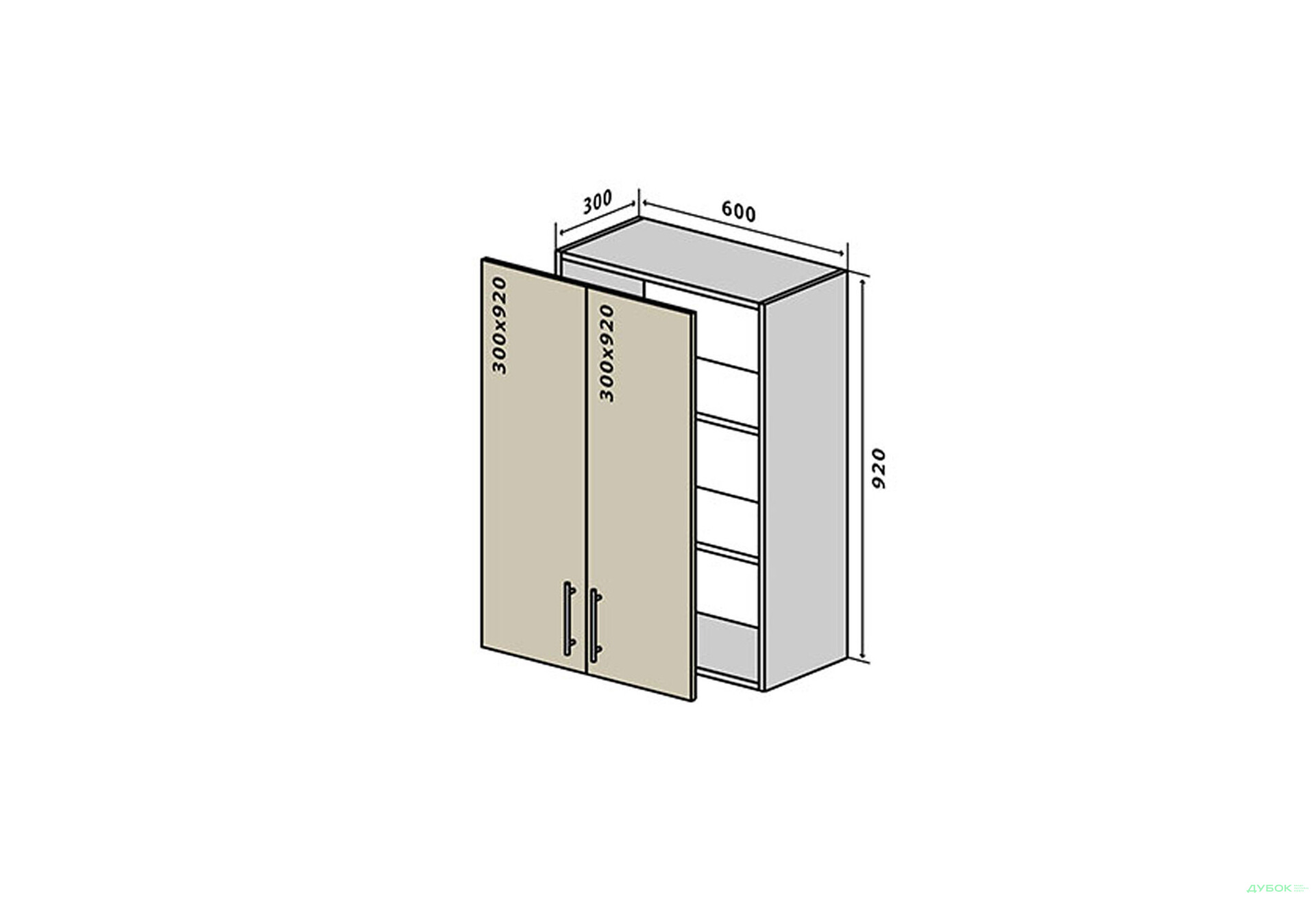 Изображение 1 - В46 Тумба 2Д 60 Моно Luxe Вип-Мастер