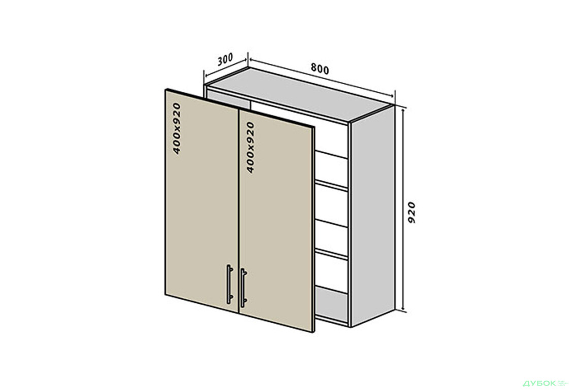 В48 Тумба 2Д 80 Моно Luxe VIP-master - Зображення 1 Зображення 1 - В48 Тумба 2Д 80 Моно Luxe VIP-master