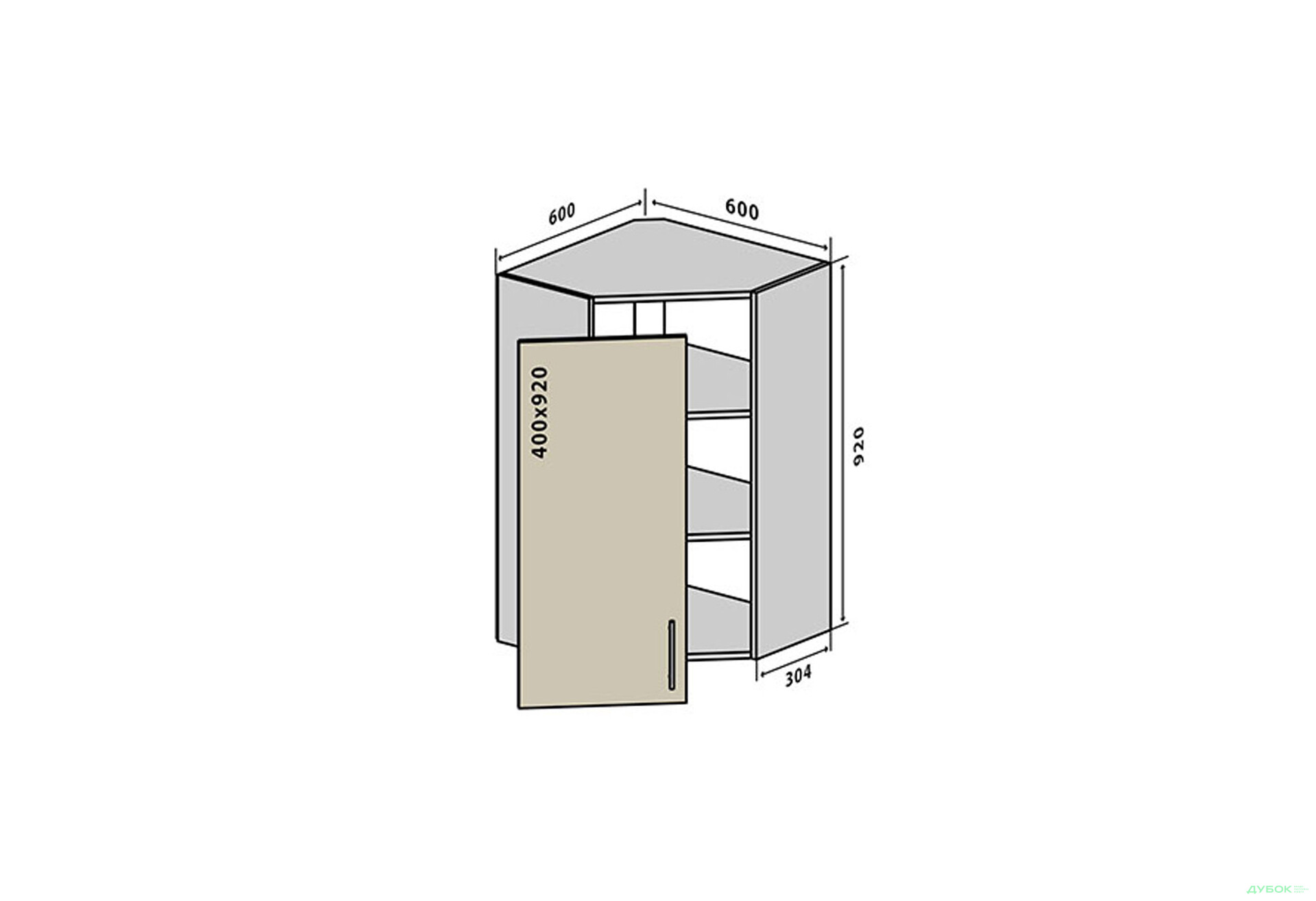 В54 Тумба 1Д 60 Моно Luxe VIP-master - Зображення 1 Зображення 1 - В54 Тумба 1Д 60 Моно Luxe VIP-master