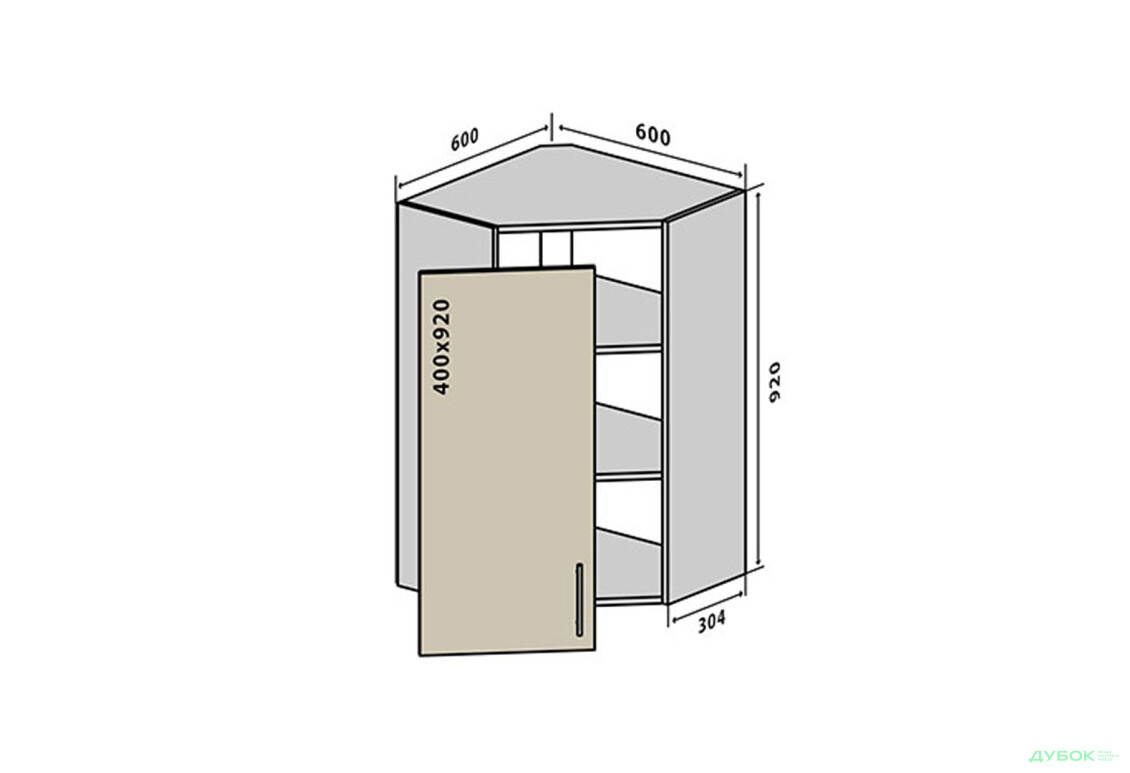 В54 Тумба 1Д 60 Моно Luxe VIP-master - Зображення 1 Зображення 1 - В54 Тумба 1Д 60 Моно Luxe VIP-master