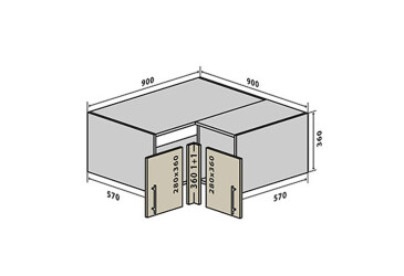 В80 Тумба угловая 90 Моно Luxe Вип-Мастер