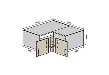 В81 Тумба кутова 100 Моно Luxe VIP-master