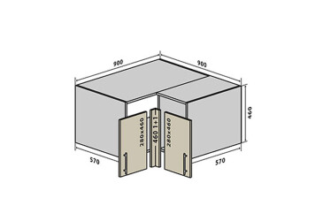 В82 Тумба угловая 90 Моно Luxe Вип-Мастер