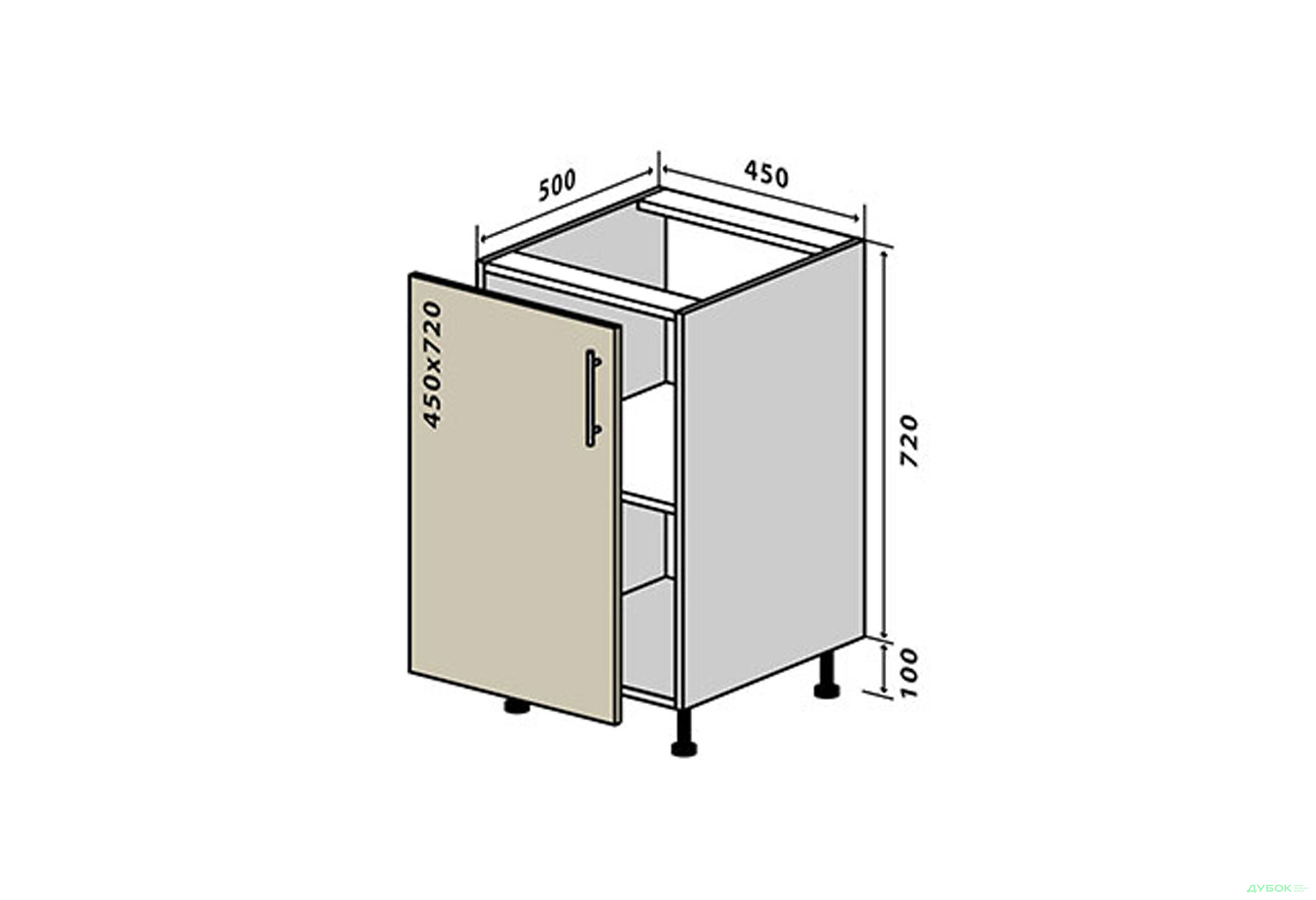 Зображення 1 - Н4 Тумба 1Д 45 Моно Luxe VIP-master