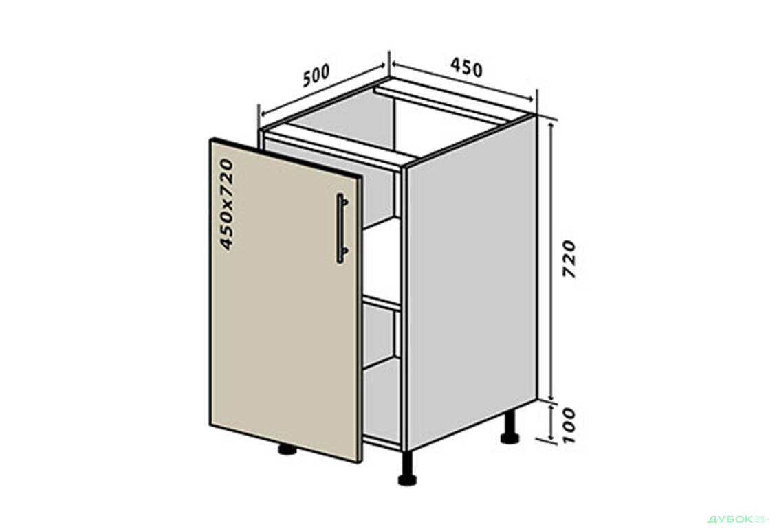 Н4 Тумба 1Д 45 Моно Luxe VIP-master