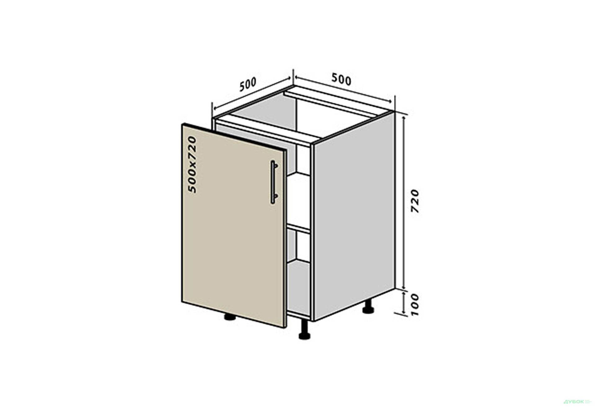 Зображення 1 - Н5 Тумба 1Д 50 Моно Luxe VIP-master