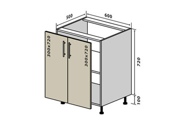 Н6 Тумба 2Д 60 Моно Luxe Вип-Мастер