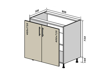 Н7 Тумба 2Д 80 Моно Luxe Вип-Мастер