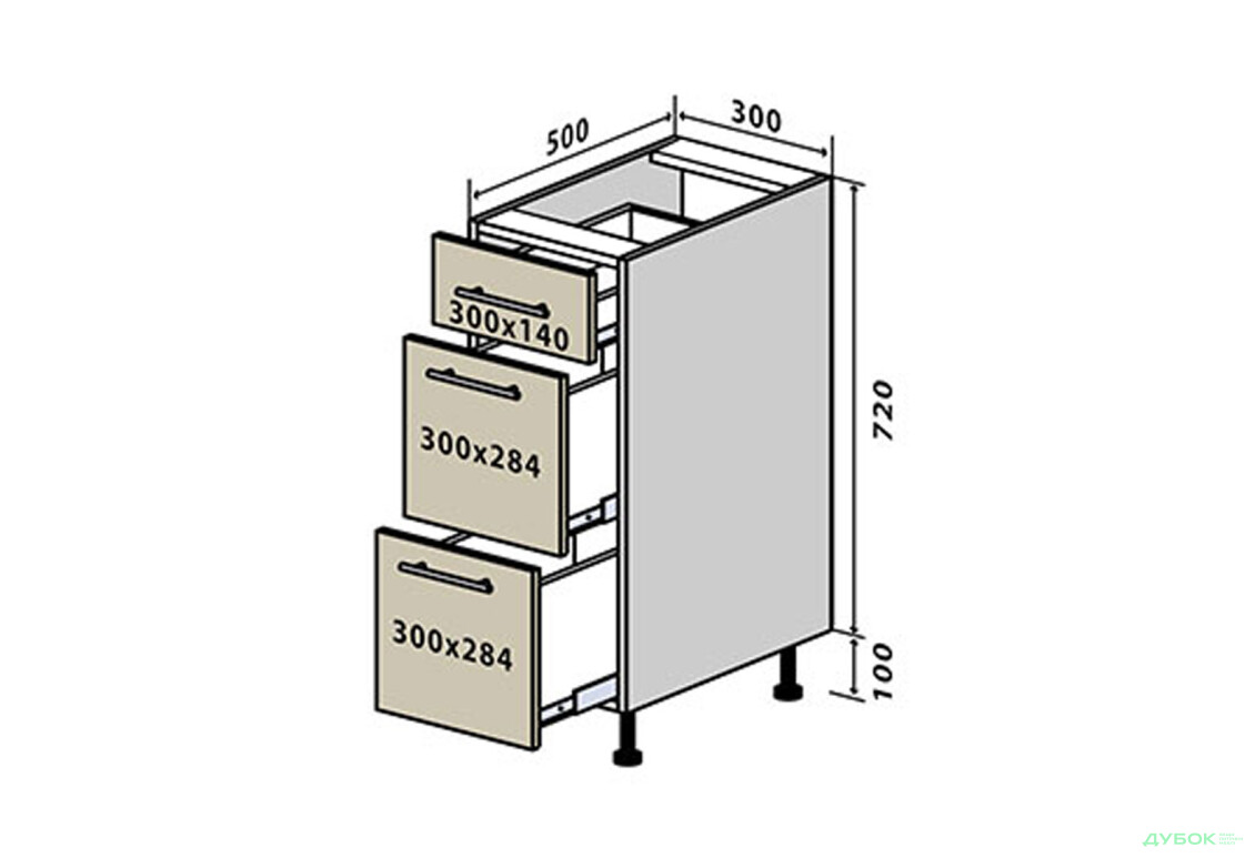 Н8 Тумба 3Ш 30 Моно Luxe Вип-Мастер