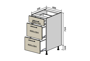 Н9 Тумба 3Ш 40 Моно Luxe Вип-Мастер