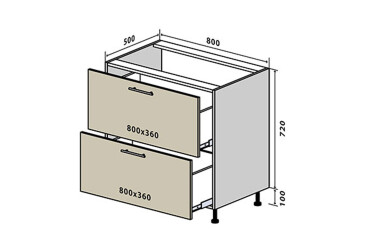 Н11 Тумба 2Ш 80 Моно Luxe Вип-Мастер