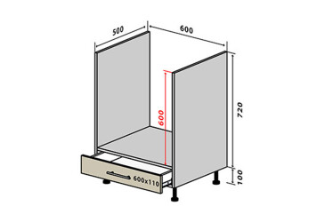 Н12 Тумба для духовки 1Ш New Моно Luxe Вип-Мастер