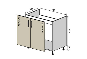 Н14 Тумба мойка 2Д 80 Моно Luxe Вип-Мастер