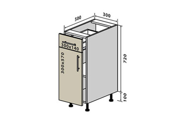 Н22 Тумба 1Ш1Д 30 Моно Luxe Вип-Мастер