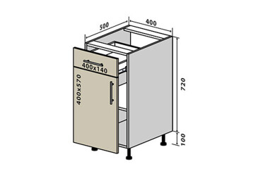 Н23 Тумба 1Ш1Д 40 Моно Luxe VIP-master
