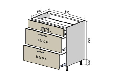 Н29 Тумба 3Ш 80 Моно Luxe VIP-master