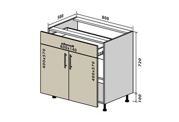 Н31 Тумба 1Ш2Д 80 Моно Luxe VIP-master