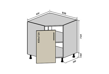 Н34 Тумба кутова мийка Моно Luxe VIP-master