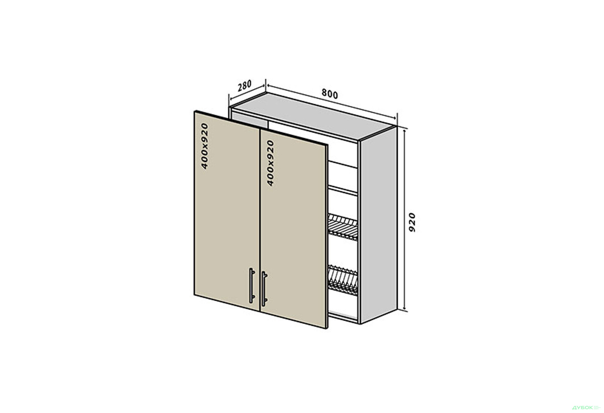 Зображення 1 - В49 Тумба 2Д 80 Сушка Бета VIP-master