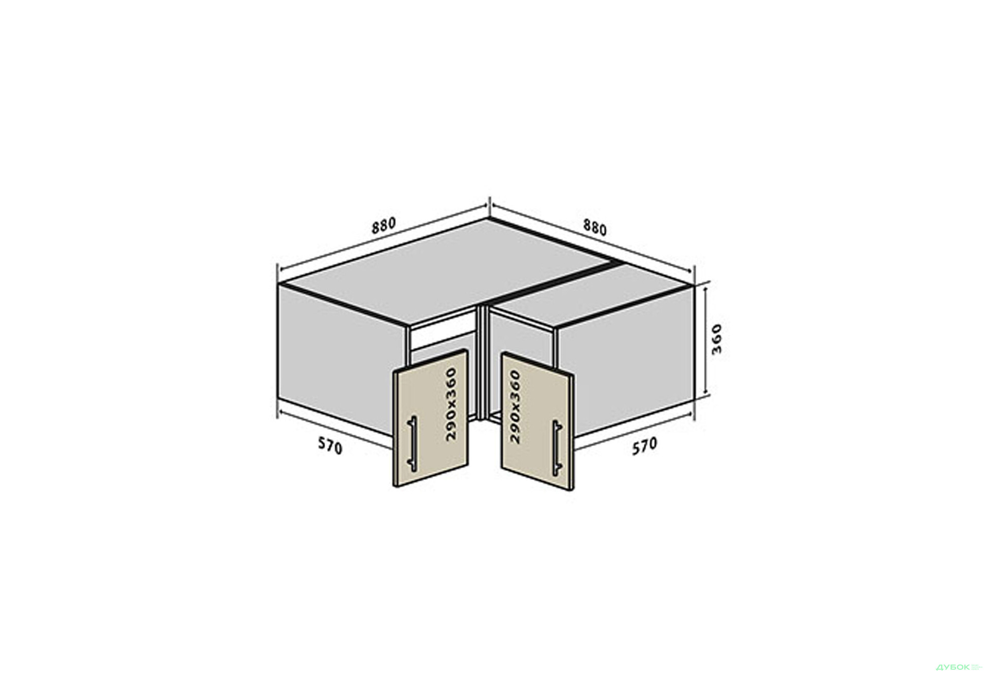 Зображення 1 - В80 Тумба кутова 88 Бета VIP-master