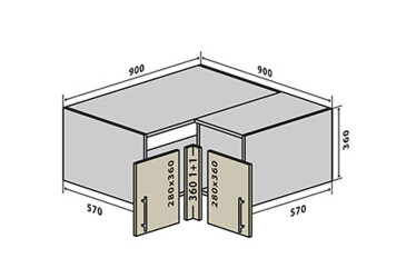 В80 Тумба кутова 90