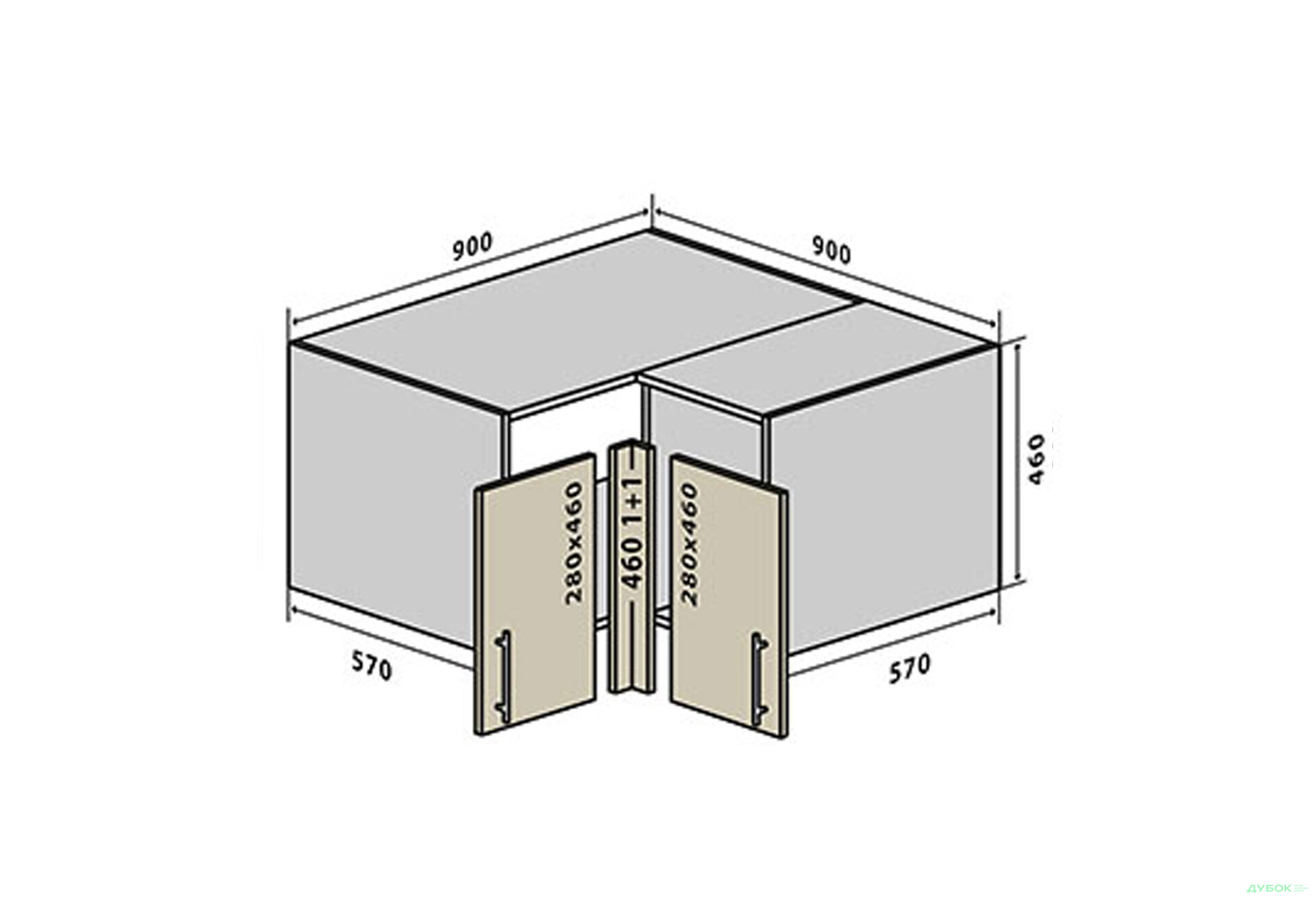 Зображення 1 - В82 Тумба кутова 90 Бета Люкс VIP-master