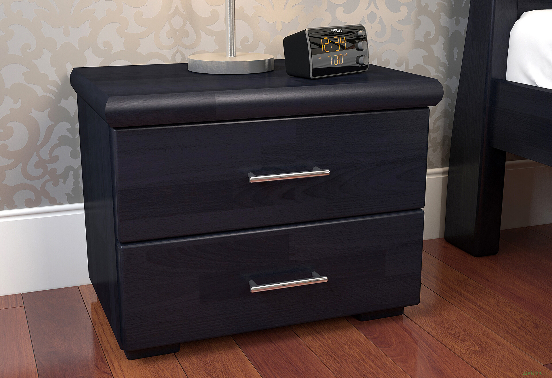 Тумба приліжкова Arbor Drev Ексклюзив з 2 шухлядами 50 см венге сосна - Зображення 2 Зображення 2 - Тумба приліжкова Arbor Drev Ексклюзив з 2 шухлядами 50 см венге сосна