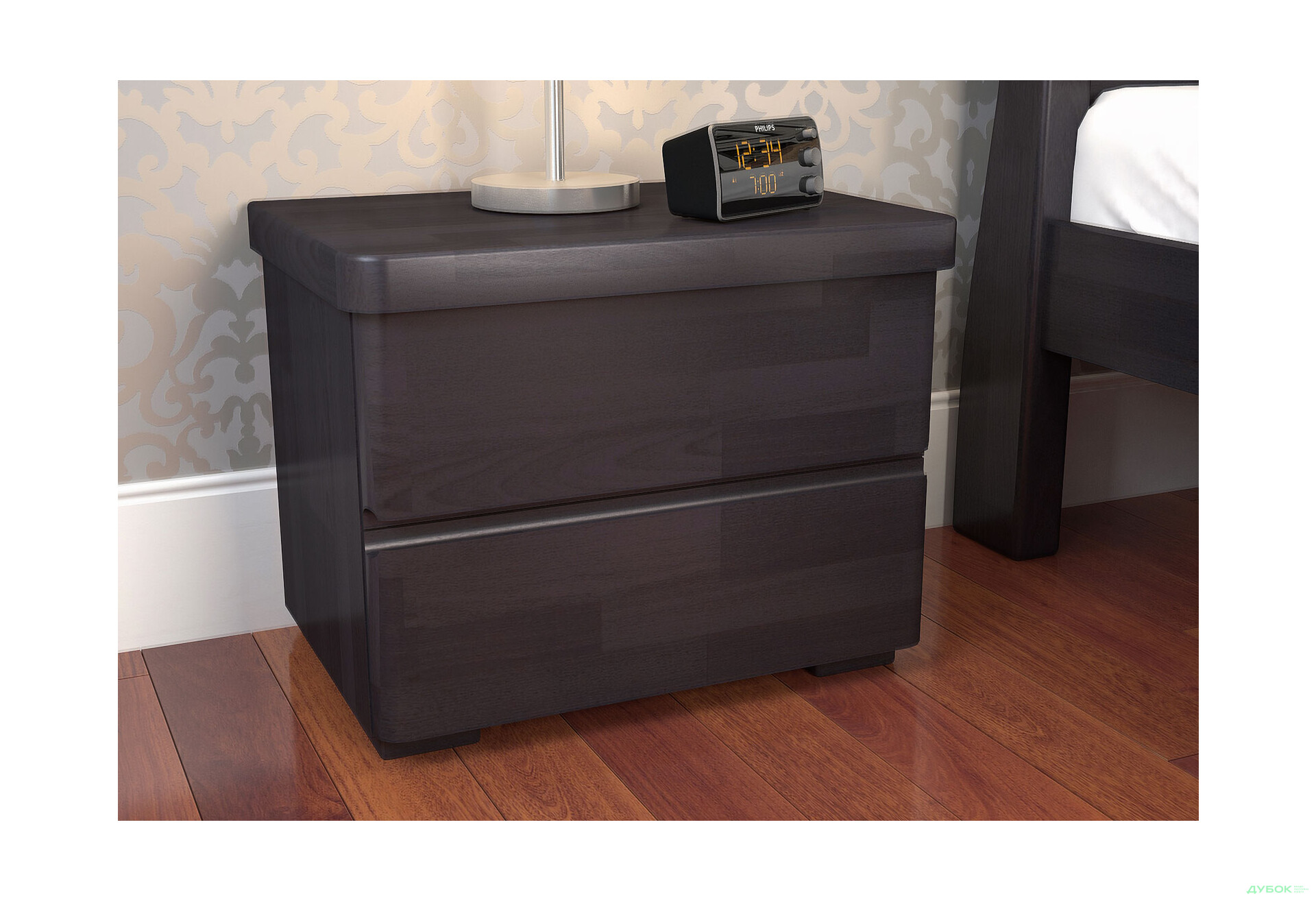 Тумба приліжкова Arbor Drev Регіна з 2 шухлядами 50 см венге магія бук - Зображення 2 Зображення 2 - Тумба приліжкова Arbor Drev Регіна з 2 шухлядами 50 см венге магія бук