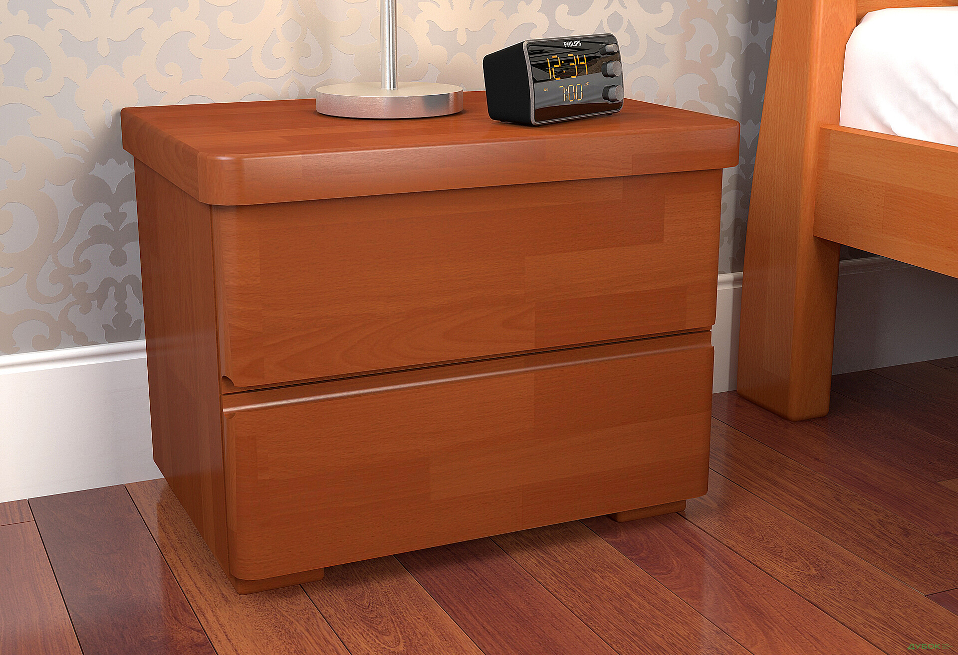 Тумба приліжкова Arbor Drev Регіна з 2 шухлядами 50 см яблуня локарно бук - Зображення 2 Зображення 2 - Тумба приліжкова Arbor Drev Регіна з 2 шухлядами 50 см яблуня локарно бук