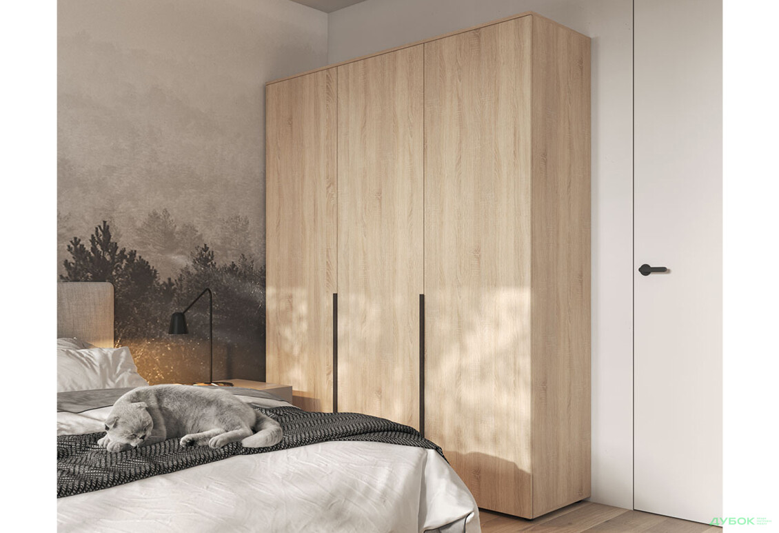 Шафа Moreli Ліберті (ST0027) зі штангою та відділенням з полицями 3-дверна 180 см дуб сонома - Зображення 4 Зображення 4 - Шафа Moreli Ліберті (ST0027) зі штангою та відділенням з полицями 3-дверна 180 см дуб сонома