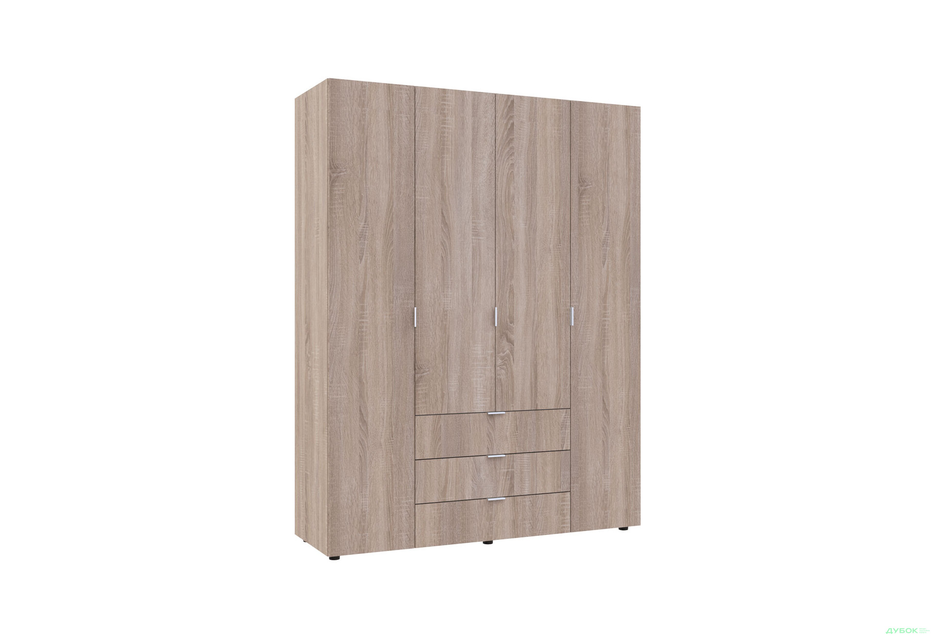 Изображение 2 - Шкаф Doros Гелар 4 ДСП 4-дверная с 3 ящиками 155 см Дуб Сонома