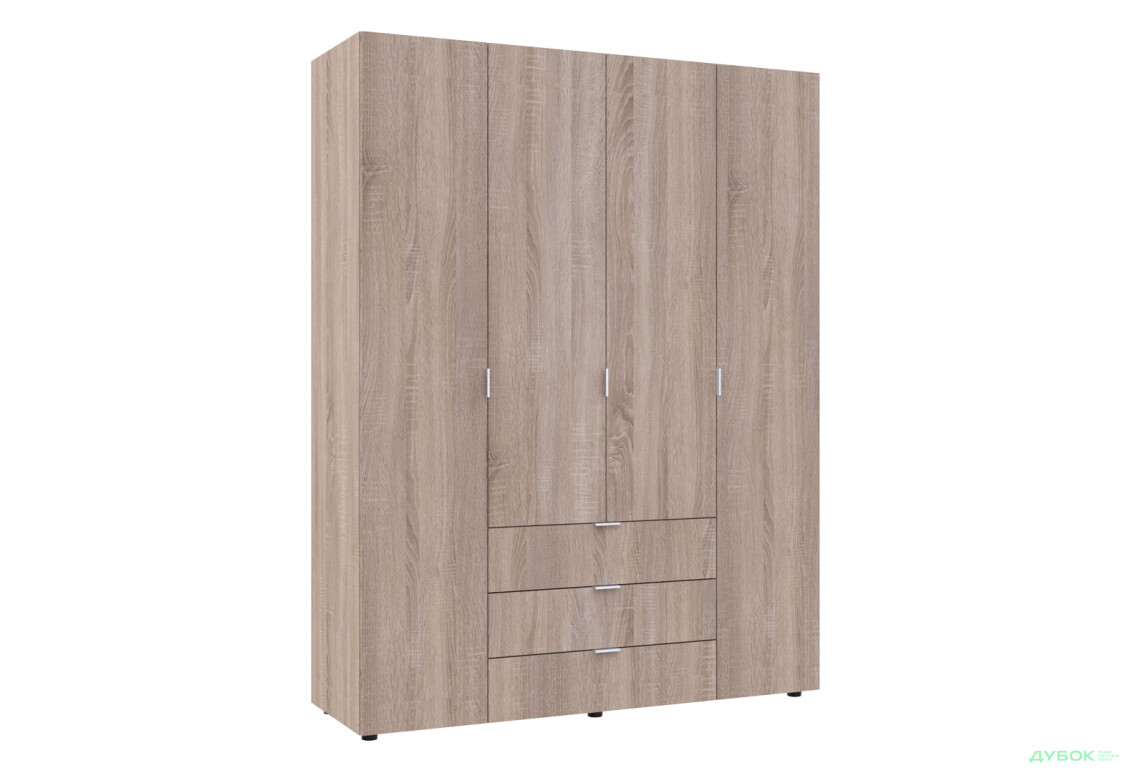Изображение 2 - Шкаф Doros Гелар 4 ДСП 4-дверная с 3 ящиками 155 см Дуб Сонома