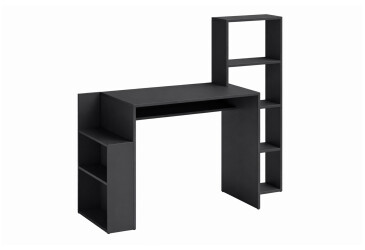 Стіл письмовий Moreli ST0025 144x50 см з надставкою та полицями антрацит