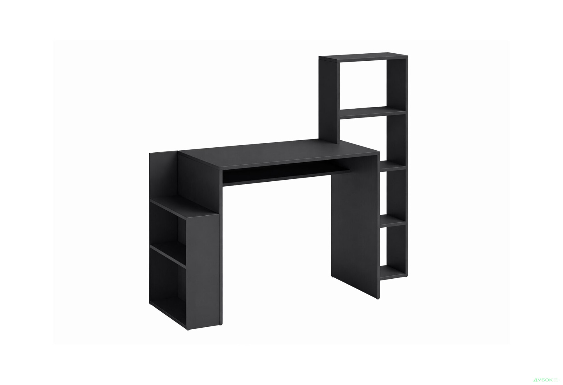 Изображение 1 - Стол письменный Moreli ST0025 144x50 см с надстройкой и полками антрацит